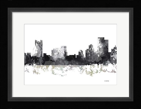 Framed Pittsburgh Pennsylvania BW 1 Print