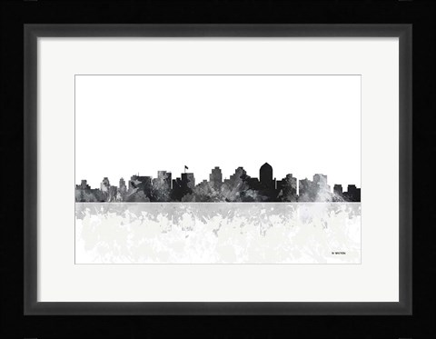 Framed San Diego California Skyline Print