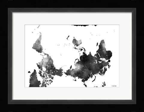 Framed Upside Down Map Of The World BG 1 Print