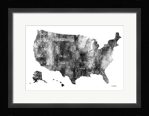 Framed USA Map BG 1 Print
