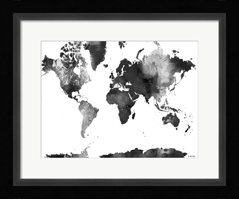 Framed World Map BG 1 Print