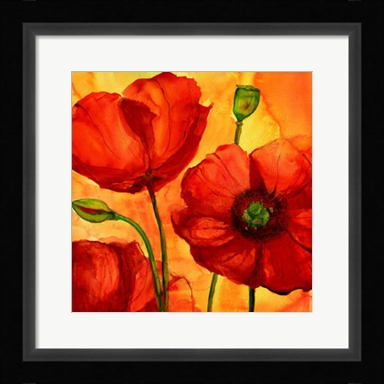 Framed Coquelicots II Print