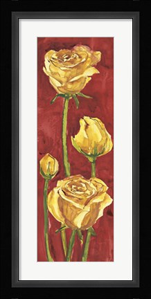 Framed Rose in Rosso Print