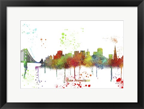 Framed San Francisco California Skyline Multi Colored 1 Print