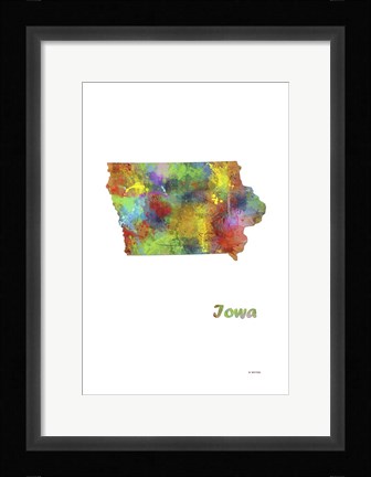 Framed Iowa State Map 1 Print