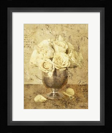 Framed Golden Roses I Print
