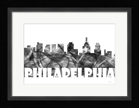 Framed Philadelphia Skyline BG 2 Print