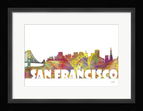 Framed San Francisco California Skyline Multi Colored 2 Print