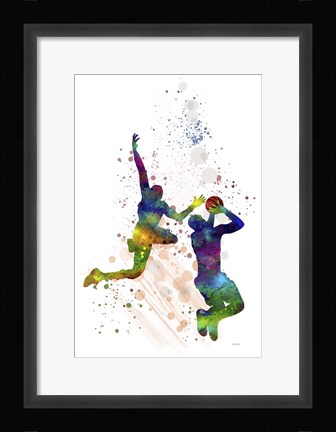 Framed Basket Ball Player 1 Print