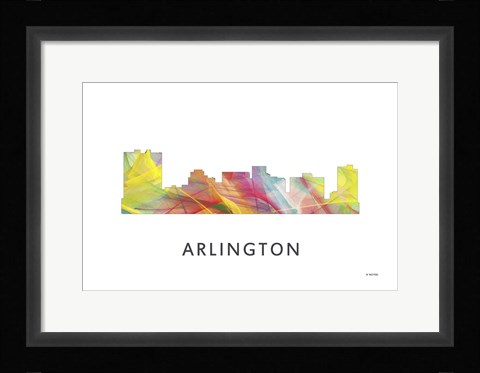 Framed Arlington Texas Skyline Print
