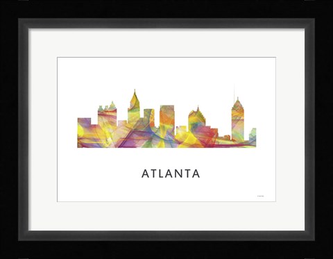 Framed Atlanta Georgia Skyline Print