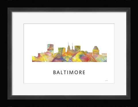 Framed Baltimore Maryland Skyline Print