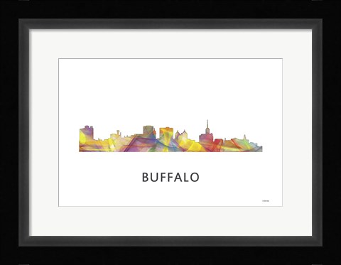 Framed Buffalo New York Skyline Print