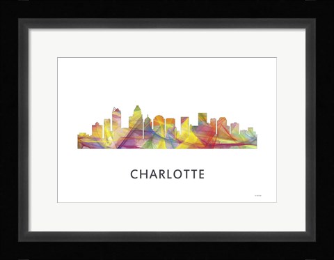Framed Charlotte Nc Skyline Print