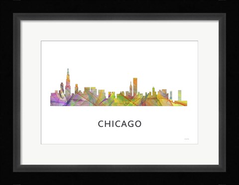 Framed Chicago Illinois Skyline Print