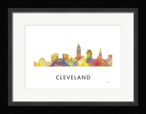 Framed Cleveland Ohio Skyline Print