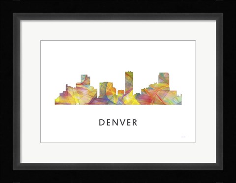 Framed Denver Colorado Skyline Print