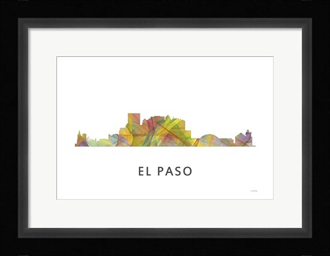 Framed El Paso Texas Skyline Print