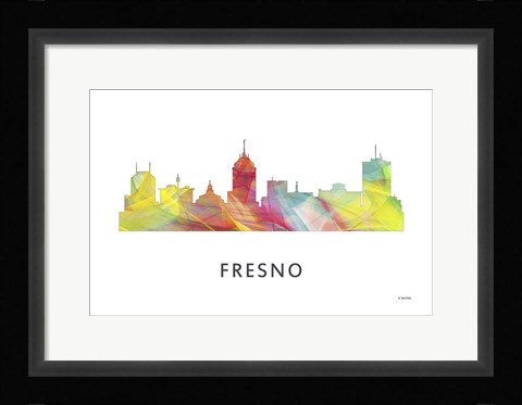 Framed Fresno California Skyline Print