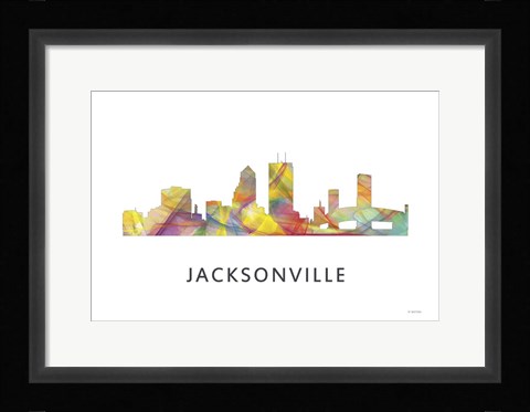 Framed Jacksonville Florida Skyline Print