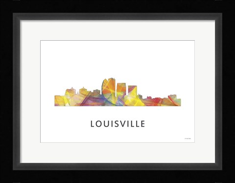 Framed Louisville Kentucky Skyline Print