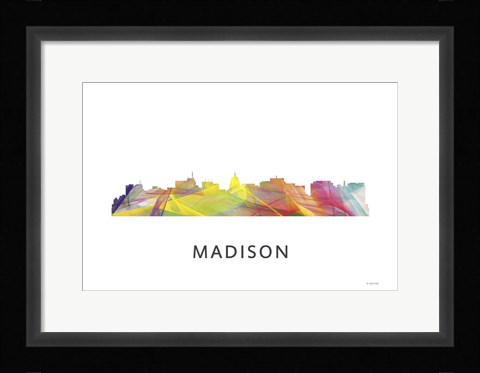 Framed Madison Wisconsin Skyline Print
