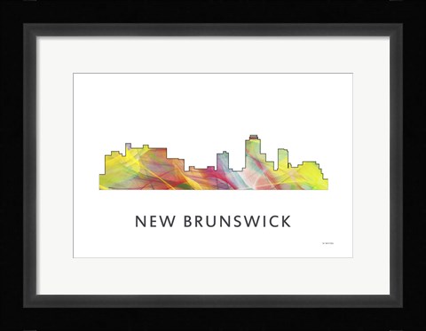 Framed New Brunswick New Jersey Skyline Wb1 Print