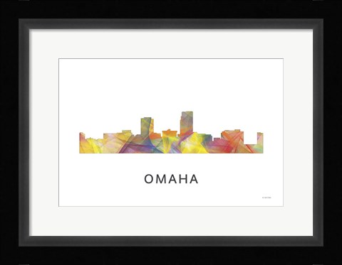 Framed Omaha Nebraska Skyline Print