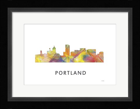 Framed Portland Oregan Skyline Print