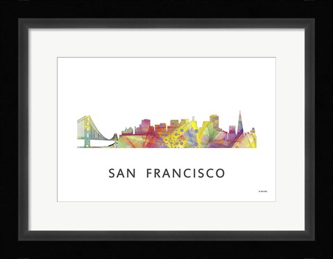 Framed San Francisco California Skyline Print