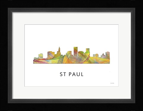 Framed St Paul Minnesota Skyline Print