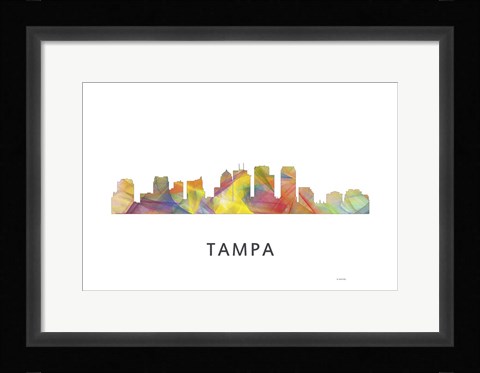 Framed Tampa Florida Skyline Print