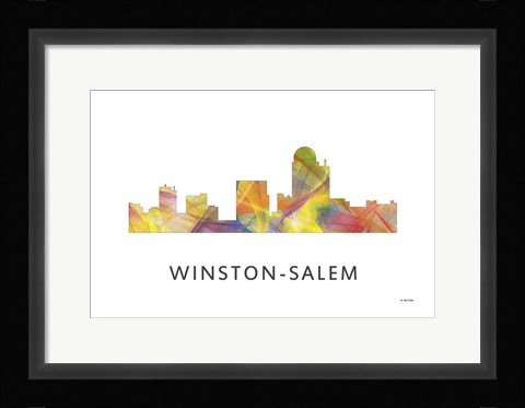 Framed Winston-Salem North Carolina Skyline Print