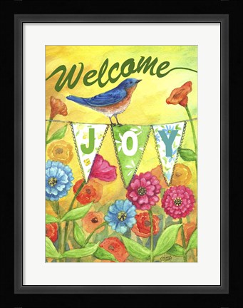 Framed Bluebird Welcome Print