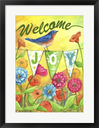 Framed Bluebird Welcome Print