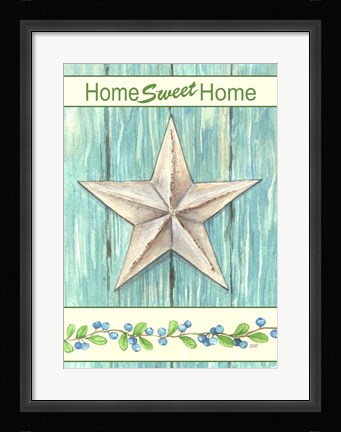 Framed Blue Star Sweet Home Print