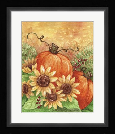 Framed Sunflowers Autumn Print