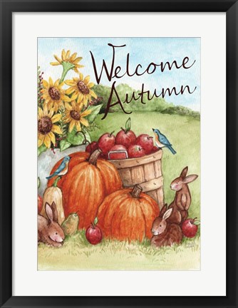 Framed Welcome Autumn Pumpkin Print