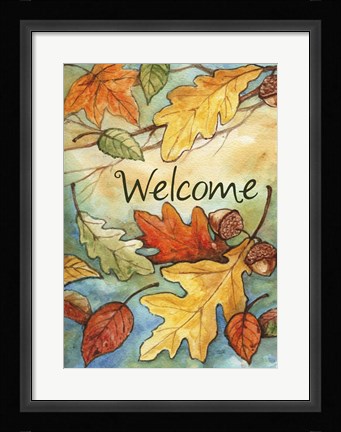 Framed Welcome Leaves Print