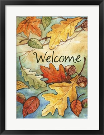 Framed Welcome Leaves Print