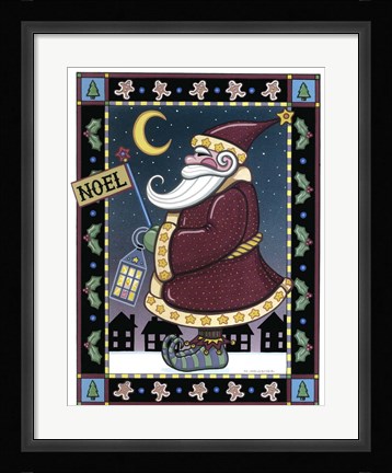 Framed Apple Santa Noel Print