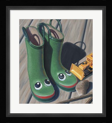Framed Apple Frog Boots Print