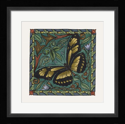 Framed Apple Butterfly Tile Print