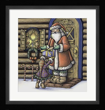 Framed Apple Santa Print