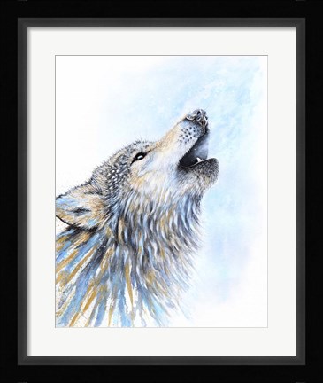Framed Howling Wolf Print