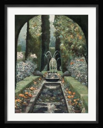 Framed Fountain Reflections Print