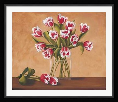 Framed Virginia Huntington - Tulipes Dans un Vase Size 41.5x35 Print