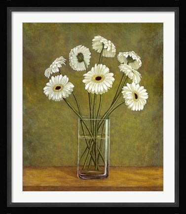 Framed Vase de Marguerites Print