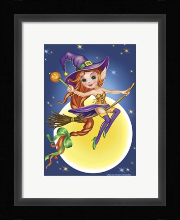 Framed Witch on a Broom Print