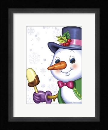 Framed Snowman and Ice-cream Print